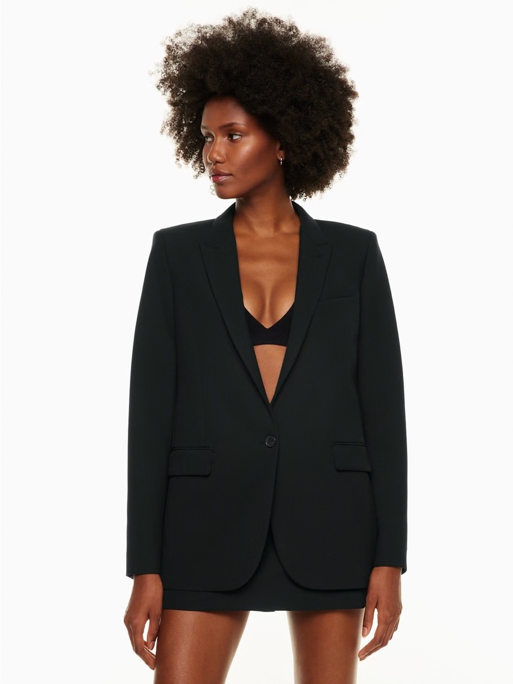 Aritzia Babaton Concept Blazer Single Breasted Wool Blend Blazer Black Size XXS